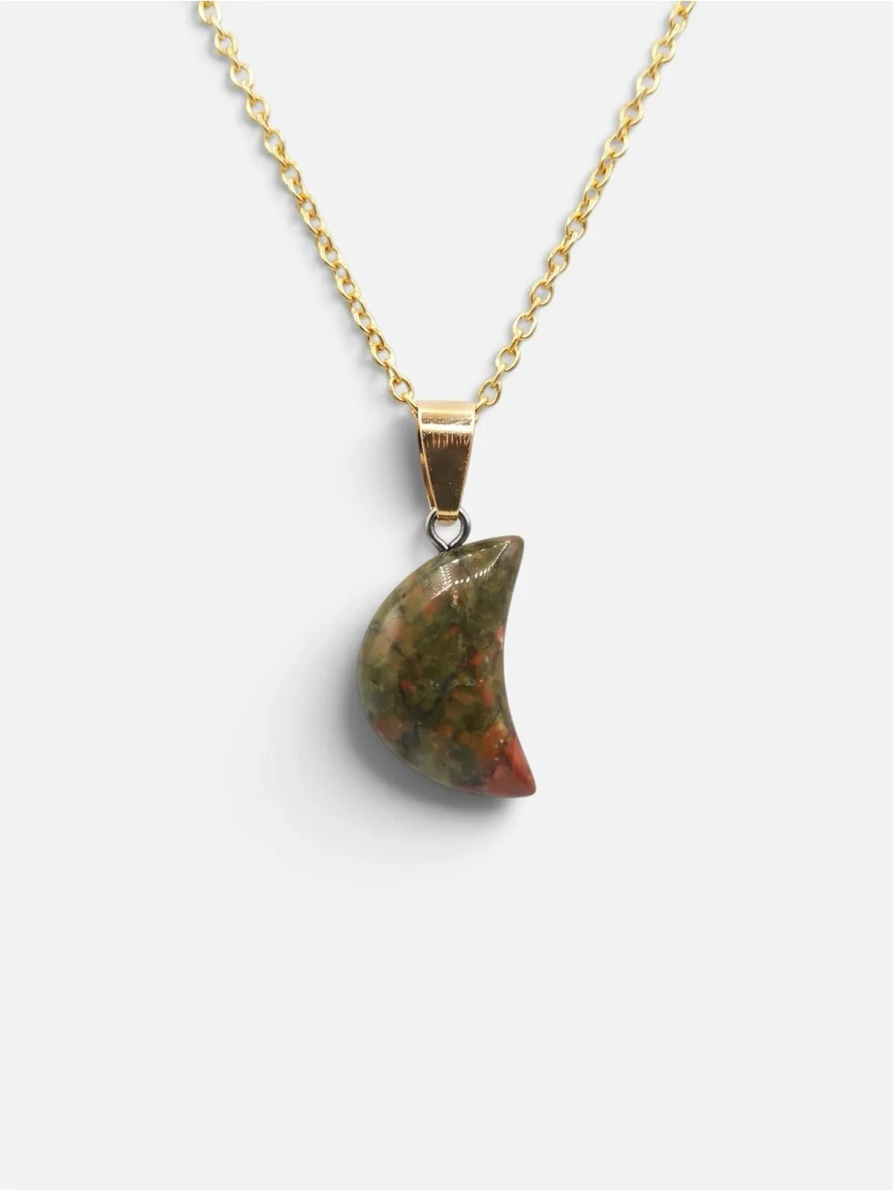 UNAKITE MOON NECKLACE